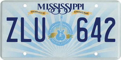 MS license plate ZLU642