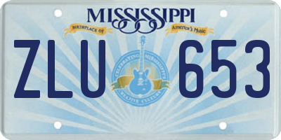 MS license plate ZLU653