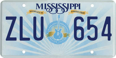 MS license plate ZLU654