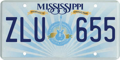 MS license plate ZLU655