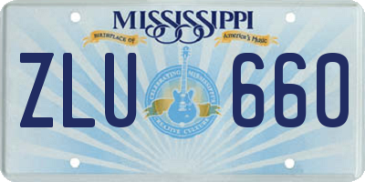 MS license plate ZLU660