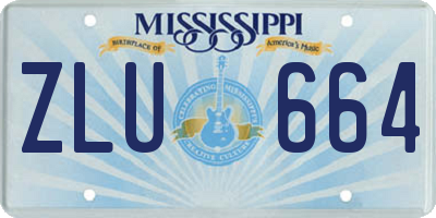 MS license plate ZLU664