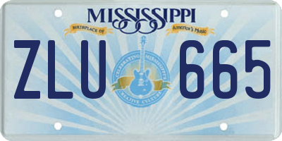 MS license plate ZLU665