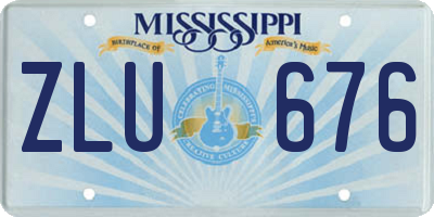 MS license plate ZLU676