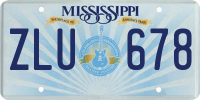 MS license plate ZLU678