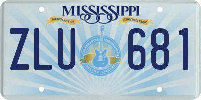 MS license plate ZLU681