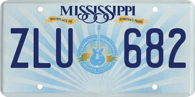 MS license plate ZLU682