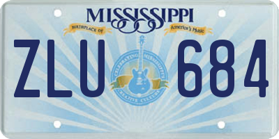 MS license plate ZLU684
