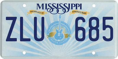 MS license plate ZLU685