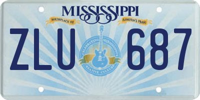 MS license plate ZLU687