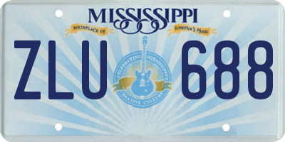 MS license plate ZLU688