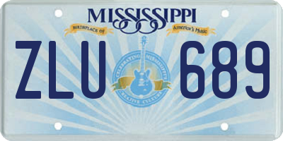 MS license plate ZLU689