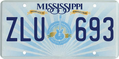 MS license plate ZLU693