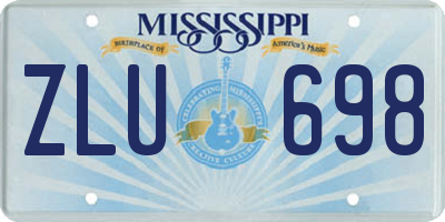 MS license plate ZLU698