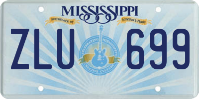 MS license plate ZLU699