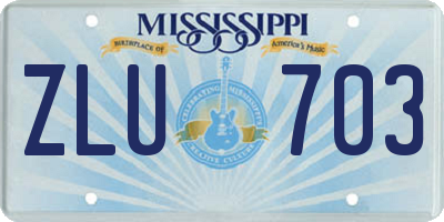 MS license plate ZLU703