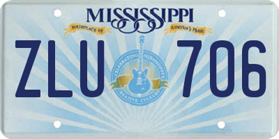 MS license plate ZLU706