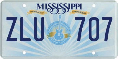 MS license plate ZLU707