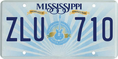 MS license plate ZLU710