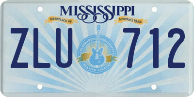 MS license plate ZLU712