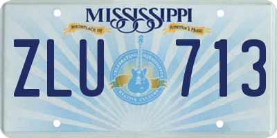 MS license plate ZLU713