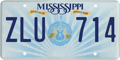 MS license plate ZLU714