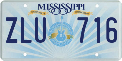 MS license plate ZLU716