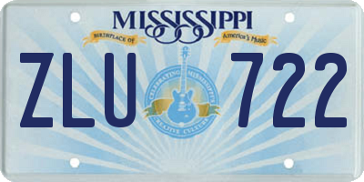 MS license plate ZLU722