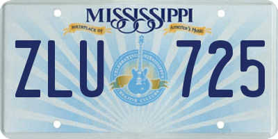 MS license plate ZLU725