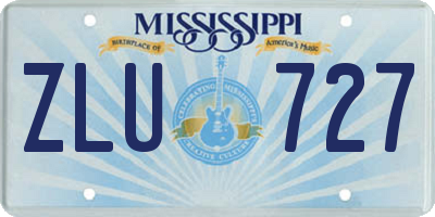 MS license plate ZLU727
