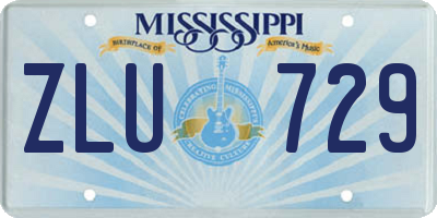 MS license plate ZLU729