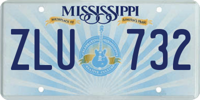 MS license plate ZLU732