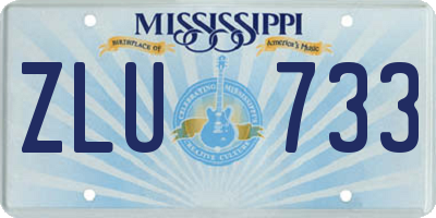 MS license plate ZLU733