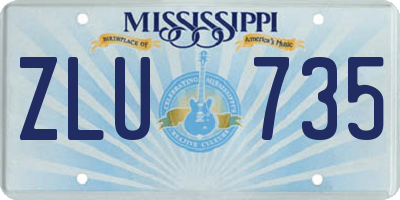 MS license plate ZLU735