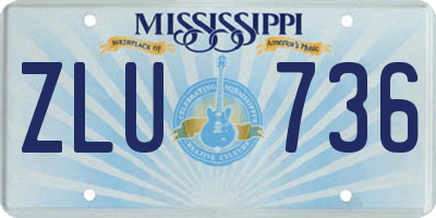 MS license plate ZLU736