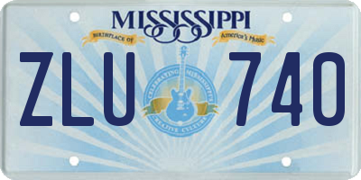 MS license plate ZLU740