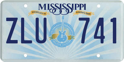 MS license plate ZLU741