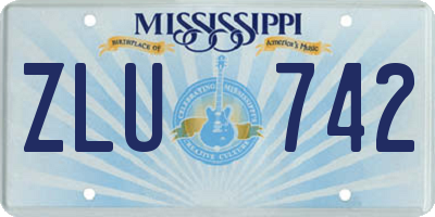 MS license plate ZLU742