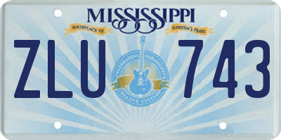 MS license plate ZLU743