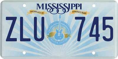 MS license plate ZLU745