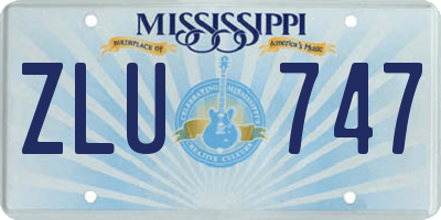 MS license plate ZLU747