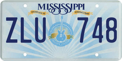 MS license plate ZLU748