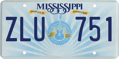 MS license plate ZLU751