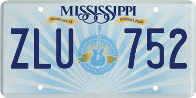 MS license plate ZLU752