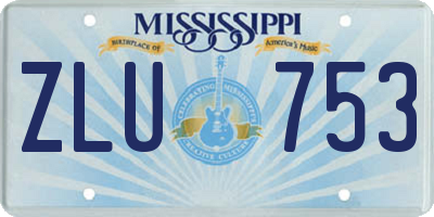 MS license plate ZLU753