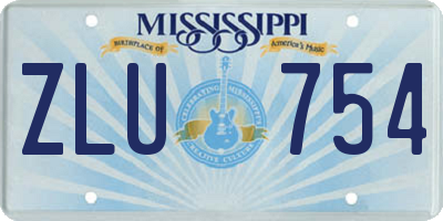 MS license plate ZLU754