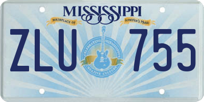 MS license plate ZLU755