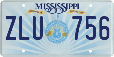 MS license plate ZLU756