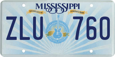 MS license plate ZLU760
