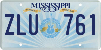 MS license plate ZLU761